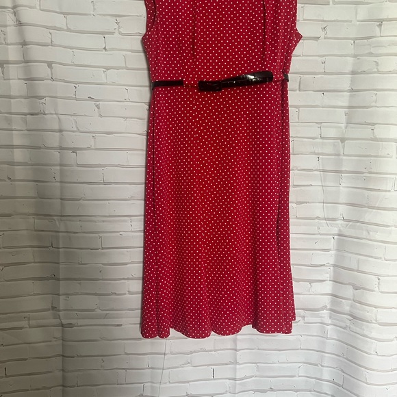 EUC NorthStyle polka dot red dress fit and flare Size 14P runs large fits 10 - Picture 3 of 13